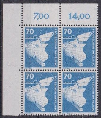 BRD 1975 postfrisch 4er Block Ecke oben links MiNr. 852 Industrie und Technik