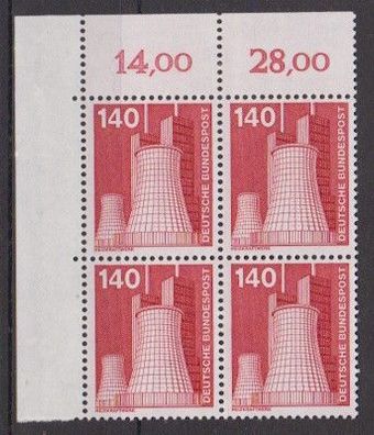 BRD 1975 postfrisch 4er Block Ecke oben links MiNr. 856 Industrie und Technik