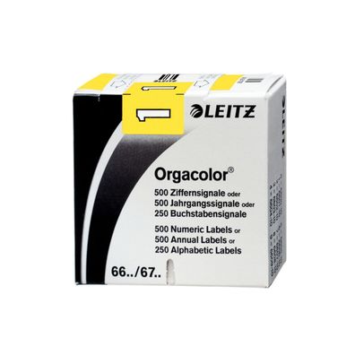 LEITZ Ziffernsignal Orgacolor "1", auf Rolle, gelb