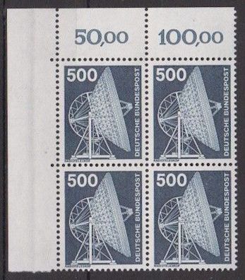 BRD 1975 postfrisch 4er Block Ecke oben links MiNr. 859 Industrie und Technik