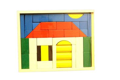 Holzspielzeug Baukasten Haus BxHxT 28,5x22,5x4,5cm NEU Holzbaukasten