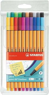 STABILO® 8820 Fineliner point 88® Etui - 20er Pack - mit 20 verschiedenen Farben