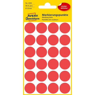 AVERY Zweckform 3595 Klebepunkte rot Ø 18,0 mm(T)