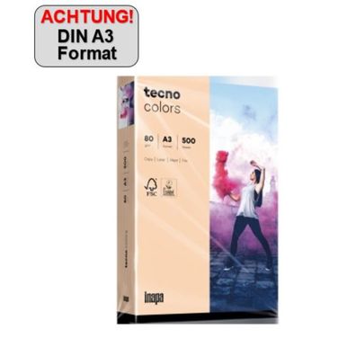 tecno 88324446 tecno Kopierpapier colors lachs DIN A3 80 g/qm 500 Blatt