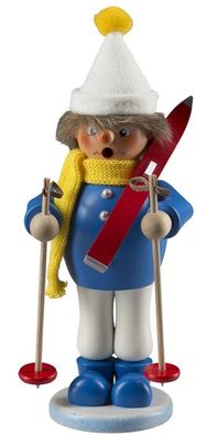 Räucherfigur "Junge mit Ski" Höhe 23cm NEU Räuchermann Räucherfigur Rauchfigur