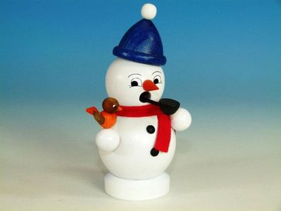 Räuchermann Schneemann mit Vogel Höhe=10,5cm NEU Räuchermann Räucherfigur