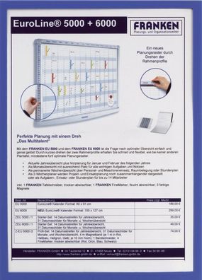 Franken ITSA4M03 X-tra!Line® Dokumentenhülle Frame It - A4, Hartfolie, matt, blau