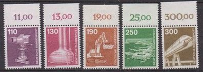 BRD 1982 postfrisch mit Oberrand MiNr. 1134-1138 Industrie und Technik