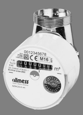 Allmess Wohnungswasserzähler Austauschzähler AZW 2/2-K + m 1105112206