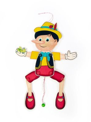 Holzspielzeug Hampelmann Pinocchio BxLxH 200x25x430mm NEU Spielfigur Hampelfigur