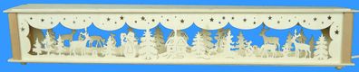 Schwibbogenerhöhung mit Schneemann Waldtiere und Beleuchtung BxHxT 72x10x10cm NEU