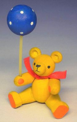 Holzfigur Holzbär mit Luftballon Höhe= 6,5cm NEU Bär Bären Bärenfigur Holzfigur D