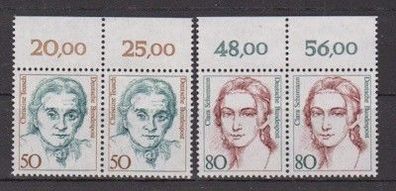 BRD 1986 postfrisch wPaar Oberrand MiNr. 1304-1305 Frauen der deutschen Geschichte
