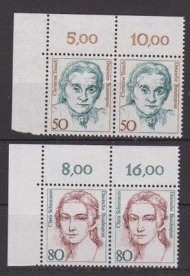 BRD 1986 postfrisch wPaar Ecke links MiNr. 1304-1305 Frauen der deutschen Geschichte