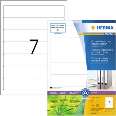 HERMA 10739 560 HERMA Ordneretiketten weiß