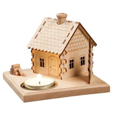 Räucherhaus für 1 Teelicht BxHxT 11,5x11,5x10cm NEU Räucherhäusel Rauchhaus