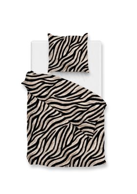Zo! Home Flanell Bettwäsche 155x220 cm Zebrato natural Zebra Tierfellmuster