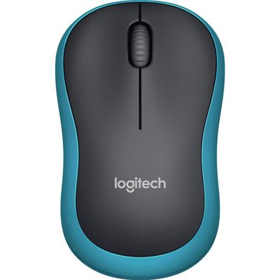 Logitech 910-002239 Maus M185 Wireless Optisch schwarz/blau