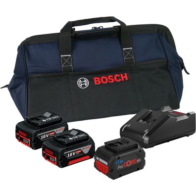 Bosch Starter-Set 18V / 2x 4,0 Ah Akku + 1x 5,5 Ah ProCORE18V Akku + Ladege