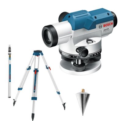 Bosch optisches Nivelliergerät GOL 26 D mit Baustativ BT 160 + Messstab GR