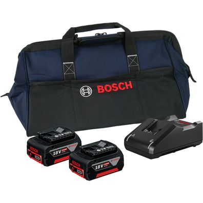 Bosch Starter-Set 18V / 2x 4,0 Ah Akku + Ladegerät GAL 18V-40 in Handwerker