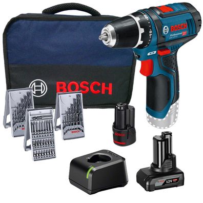 Bosch Akku-Bohrschrauber GSR 12V-15 / 1x 2,0 Ah + 1x 4,0 Ah Akku + Ladegerä