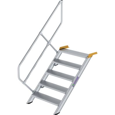 Günzburger Steigtechnik Treppe 45° Stufenbreite 800 mm 5 Stufen Aluminium g