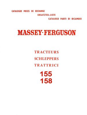 Ersatzteilliste Massey Ferguson MF 155 u. 158 Schlepper Deutsch