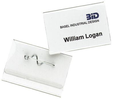 Durable 8008 19 Namensschild mit Nadel, 75 x 40 mm, 100 Stück