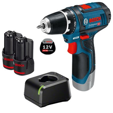 Bosch Akku-Bohrschrauber GSR 12V-15 / 2x 2,0 Ah Akku + Ladegerät - 06018681