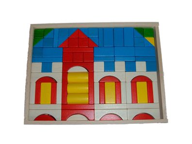 Holzspielzeug Baukasten Schloss BxHxT 37,5x28,5x4,5cm NEU Holzbaukasten