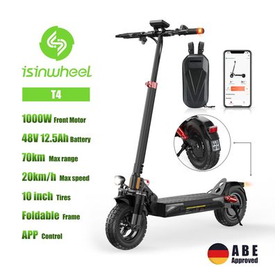 Isinwheel T4 Offroad-E-Scooter Mit Straßenzulassung 1000W Motor 70KM Reichweite