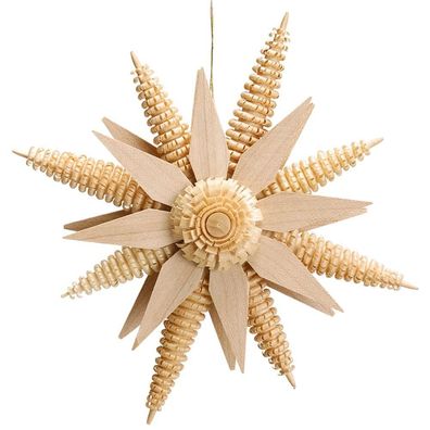 Christbaumschmuck mit Ringelbäumchen &amp; Kieferblätter Natur Ø 15cm NEU Behang