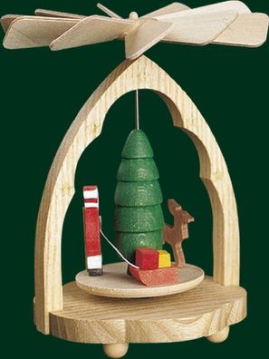 Wärmespiel Weihnachtsmann mit Schlitten Höhe= 11cm NEU Wärme Heizung Ofen Pyramid