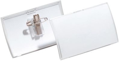 Durable 8211 19 Namensschild CLICK FOLD mit Kombikemme - 40 x 75 mm, transparent