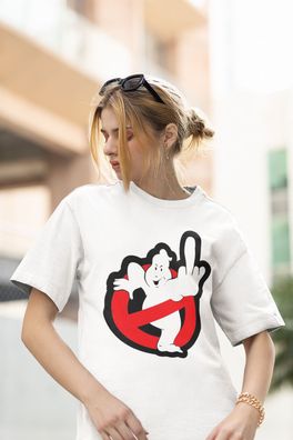 Ghostbusters Damen Oversize T-Shirt Bio-Baumwolle Fuck You Mittelfinger