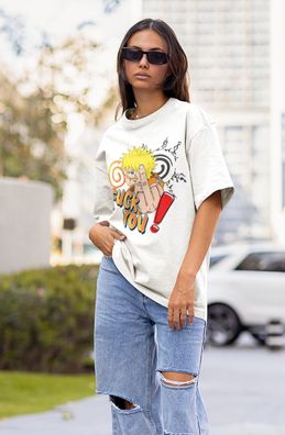 Ninja Naruto Kid Herren T-Shirt Bio-Baumwolle Fuck You Mittelfinger Funny