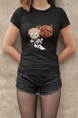 Itadori | Jujutsu Kaisen Damen T-Shirt Tailliert Bio-Baumwolle FUCK YOU