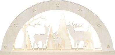Schwibbogen Wildtiere im Wald LED natur BxHxT 41x43x6cm NEU Lichterbogen Fenst