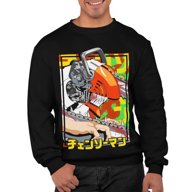 Bio Herren Pullover Sweatshirt Anime Manga Chainsaw Man Denji Cosplay