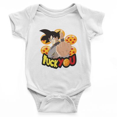 Dragon Ball Son Goku Babystrampler Bio-Baumwolle – Fuck You Mittelfinger