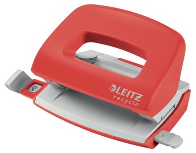 Leitz 5010-00-25 5010 Locher Mini NeXXT Recycle - 10 Blatt, klimaneutral, rot