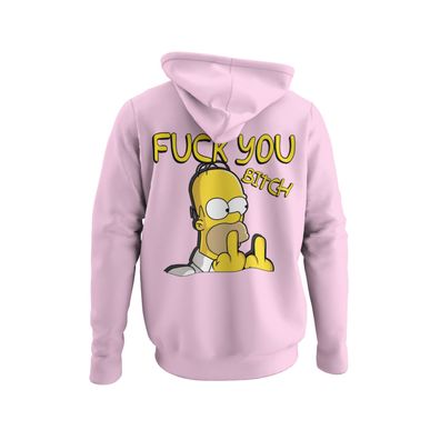 Bart Simpson Retro Parodie Damen Hoodie/Kapuzenpullover FUCK YOU Mittelfinger