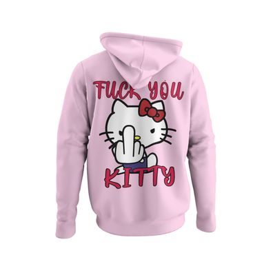 Katze Hello Kitty Parodie Damen Hoodie/Kapuzenpullover FUCK YOU Mittelfinger