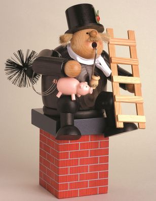 Räuchermann Kantenhocker Schornsteinfeger mit Glücksschwein BxTxH= 13x12x16cm