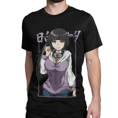 Herren T-Shirt Bio Baumwolle Anime Naruto Hinata Hyuga Shippuden Uzumaki