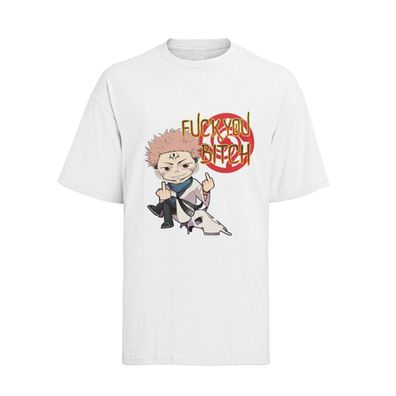 New Itadori | Jujutsu Kaisen Herren T-Shirt aus Bio-Baumwolle – "Fuck You" Motiv