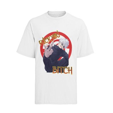 Gojo | Jujutsu Kaisen Herren T-Shirt Bio-Baumwolle Fuck You Mittelfinger