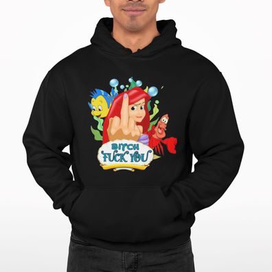 Arielle, die Meerjungfrau Bio Herren Hoodie FUCK YOU Mittelfinger