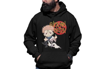 Yuji Itadori | Jujutsu Kaisen Bio Herren Hoodie FUCK YOU Mittelfinger